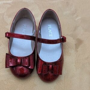 The Children's Place Kids Sparkly Red Bow Mary Janes